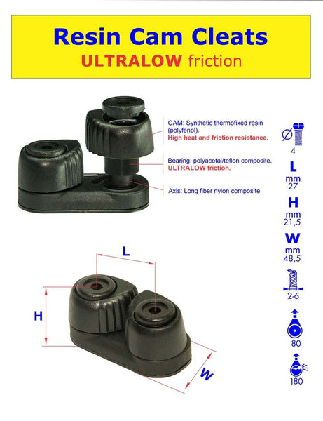 91026BG - SMALL  COMPOSITE  CAM CLEAT - GREEN BASE