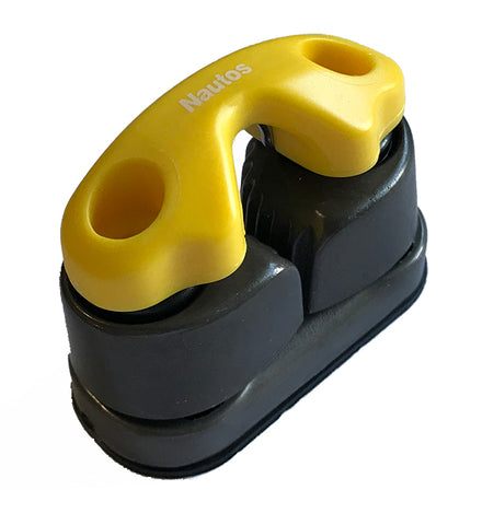 91035 YF - Cam Cleat Aluminum , 3 row ball bearing cam cleat with Yellow Fairlead