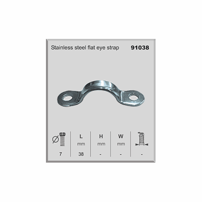 91038 - STAINLESS STEEL FLAT EYE STRAP -4 PIECES SET