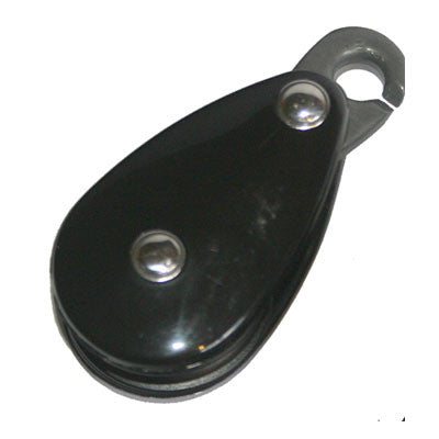 91125R - PLASTIC BLOCK 40MM BALL BEARING SHEAVE  WITH SISTER CLIP- BLACK