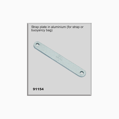91154 - ALUMINUM STRAP PLATE  - FOR STRAP OR BUOYANCY  RETAINING CLIP.