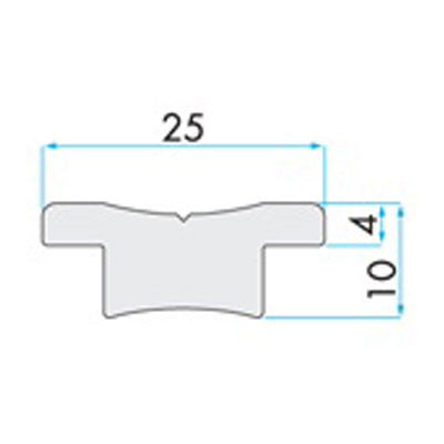 91705-T Track - 25mm ~1" -  1000mm - 3.3 ft - Hard Anodized Aluminum | Nautos-usa 