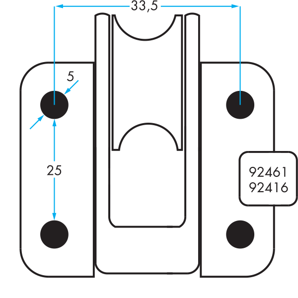 92461 - SINGLE VERTICAL LEAD WITH ALUMINUM SHEAVE- HEAVY LOAD