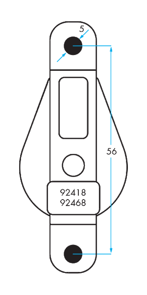 92468 - SINGLE PIVOTING FOOTBLOCK - WITH ALUMINUM SHEAVE- HEAVY LOAD