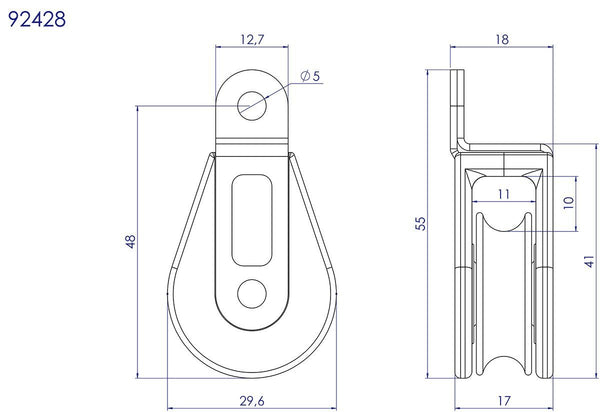 FOOT BLOCK SINGLE PIVOTING  - 92428 - 28 mm
