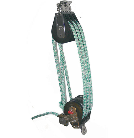 92633-34 R| 6:1 mainsheet System set of blocks- 75mm sheave. With pre-stretched mainsheet rope.