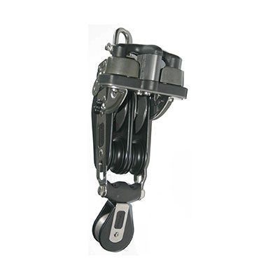 92747 -FIDDLE DOUBLE SWIVEL- DOUBLE RATCHET-DOUBLE CAM  AND SINGLE  CROSS 39 MM ALUMINUM SHEAVE