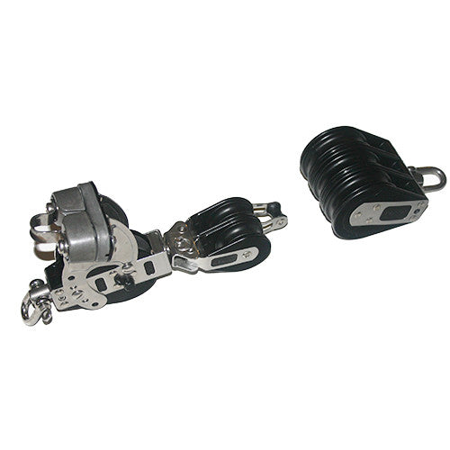92772-230   6:1 Mainsheet blocks set - Ratchet -Aluminum cam cleat and central aluminum sheave.