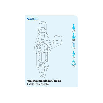 95303  Fiddle Swivel With Becket & Cam