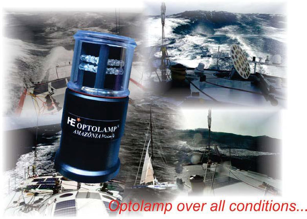 LED Navigation light - “AMAZÔNIA ECO”  Compact 4 in 1 - 12 v - OP4000A - Tri Color - Anchor - Rescue - Wind indicator | | Nautos-usa 