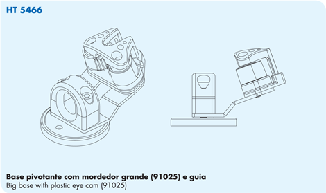HT 5466 - SWIVEL BASE WITH  EYE &amp; BIG  CAM - MAINSAIL SHEET
