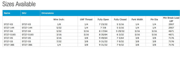 MACHINED FORK & STA-LOK UNF THREAD TURNBUCKLE. | Nautos-usa 