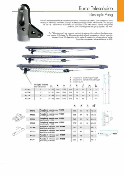 91334 TELESCOPING VANG #2   INTERNAL RELATION 4:1 | Nautos-usa 