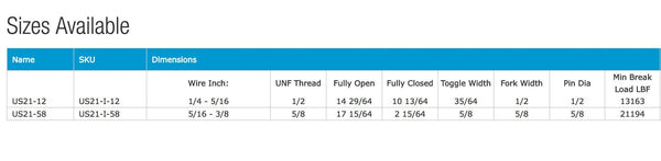 LONG REACH TOGGLE & FORK SUPAJUST TURNBUCKLE | Nautos-usa 