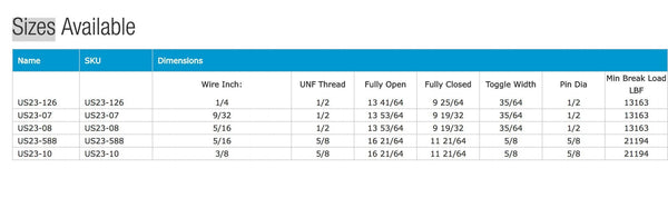 LONG REACH TOGGLE & STA-LOK TURNBUCKLE | Nautos-usa 