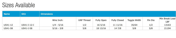 LONG REACH TOGGLE & TOGGLE SUPAJUST TURNBUCKLE | Nautos-usa 