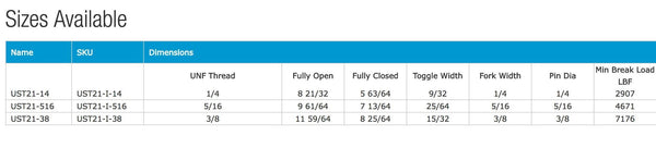 LONG REACH TOGGLE & MACHINED FORK - STA LOK