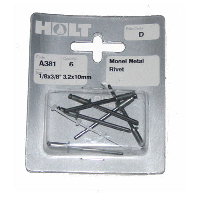 A381 - RIVETS - 1/8&quot; X 3/8&quot; - MONEL METAL