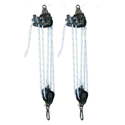 BL004 - Lift tackle Large - Blocks with  cam cleat and 3/8" rope included - Ready to use