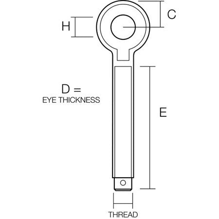THREADED EYE END (INCH)