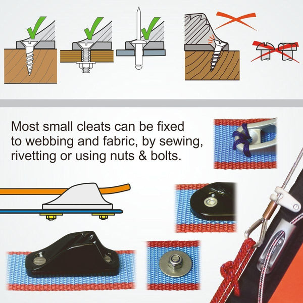 CL254 Racing Midi - ClamCleat - Silver Aluminum | Nautos-usa 