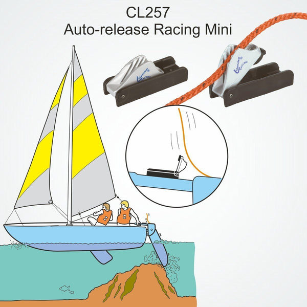 CL257 - CLAMCLEAT - Auto Release Racing Mini. | Nautos-usa 