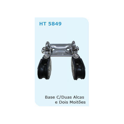 HT 5849 - LASER - STAINLESS STEEL PLATE WITH LOOP AND 2 DYNAMIC 20 MM BLOCKS