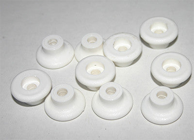 LACING BUTTON - HPN093 - PLASTIC WHITE - SET OF 10
