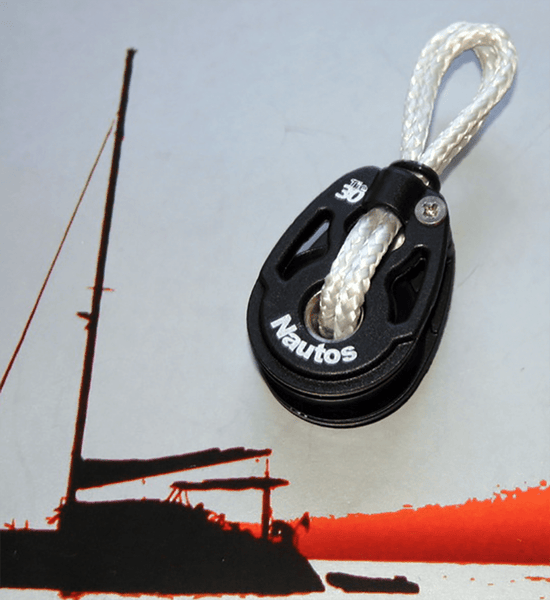 Plug and Sail Loop - Dyneema line and Nautos Block - 20 - 30 - 40mm Sheave Diameter Blocks