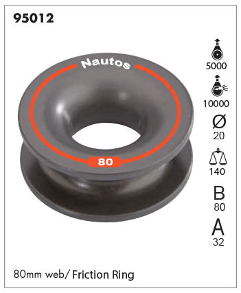 95012- Friction sheave - 80 MM SOLID SHEAVE- WEB - TIE SHEAVE - CONTROL LINE EYE | Nautos-usa 