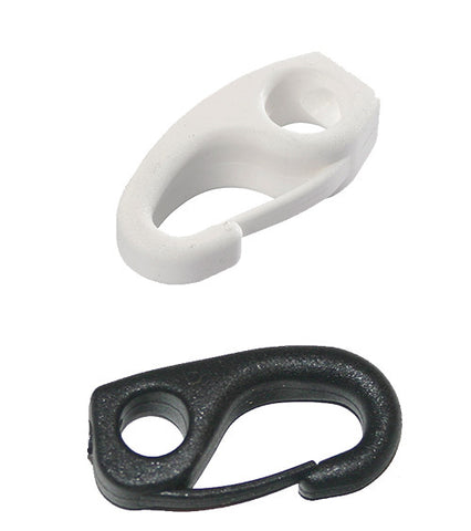 SHOCK CORD SNAP HOOK - HPN056B - BLACK OR WHITE - 5mm ~ 3/16" - 4 PIECES SET