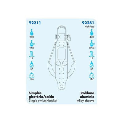 92211 SINGLE SWIVEL WITH BECKET | Nautos-usa 