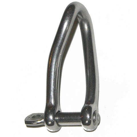 TWISTED CAPTIVE PIN SHACKLES - CAPTIVE SCREW PIN WITH EYE - 4mm ~ 5/32" to 12mm~1/2".