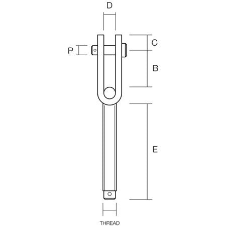 STRAP TOGGLE END LEFT HAND THREAD (INCH)
