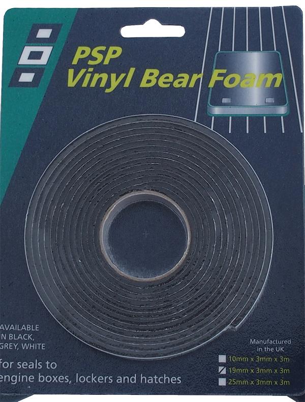 Single Sided Vinyl Bear Foam tape - 25mm ~ 1 - Black - PSP Tapes