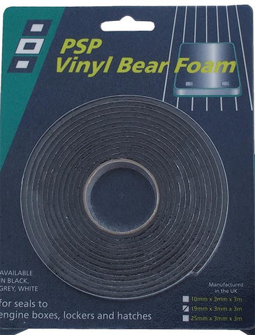 Single Sided Vinyl Bear Foam tape - 25mm ~ 1" - Black - PSP Tapes